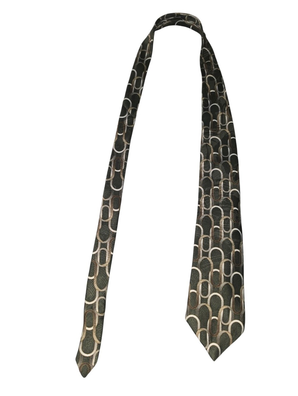 6/8/60. Men's K.E.T.C.H. Geometric Pattern Tie in Olive Green